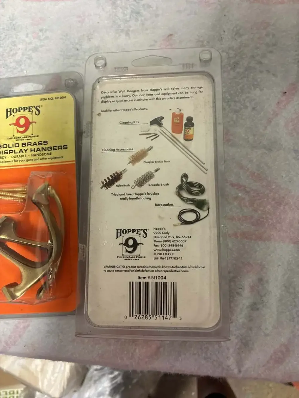 2 Packs Hoppe's 9 Solid Brass Gun Display Hangers N1004